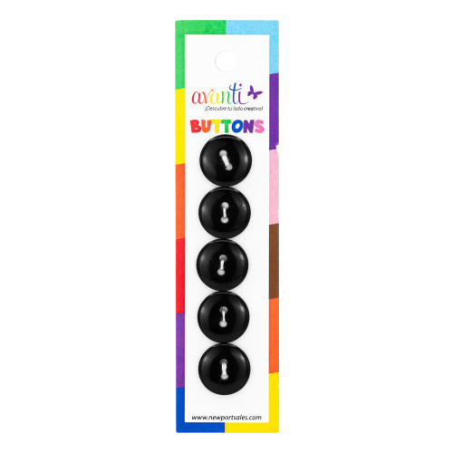 Avanti Carded 2-Hole Tailor Buttons 5/Card-Black - 5A003R2P-1HMPX - 700332612000