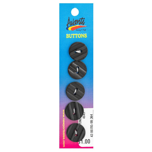 12 Pack - Avanti Carded 2-Hole Outerware Buttons 5/Card-Gray - 5A003R3W-1HMS4 - 700332004027