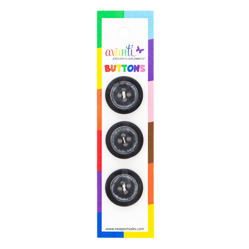 Avanti Carded Buttons 3/Card-Black - 5A003R57-1HMRQ - 700332446537