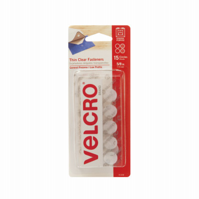 6 Pack - VELCRO(R) Brand Thin Fasteners Coins .625" 15/Pkg-Clear - 91328 - 075967913281