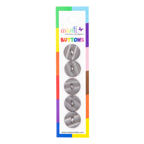 Avanti Carded 2-Hole Fashion Buttons 5/Card-Black - 5A003R5S-1HMS2 - 700332004065