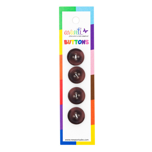 Avanti Carded Buttons 4/Card-Black - 5A003R39-1HMS5 - 700332543335