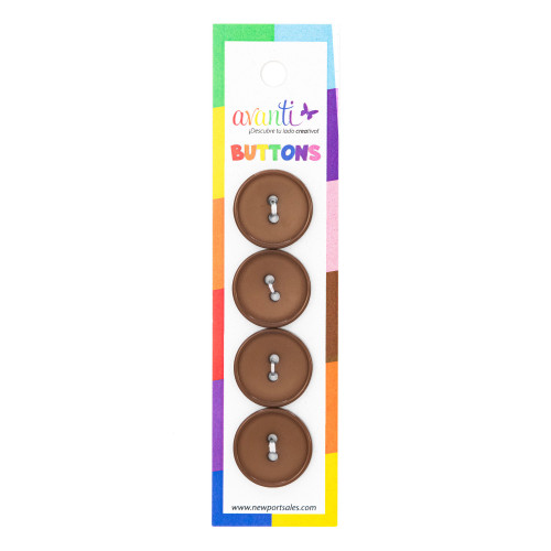12 Pack - Avanti Carded 2-Hole Fashion Buttons 4/Card-Brown - 5A003R32-1HMRK - 700332166732