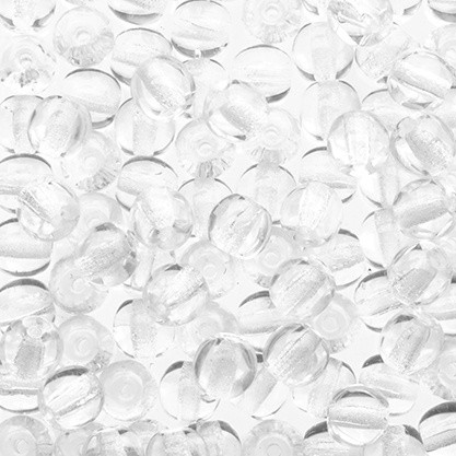 3 Pack - John Bead Czech Druk Bead Strand 4mm-Transparent Crystal - 5A003QM2-1HLLZ