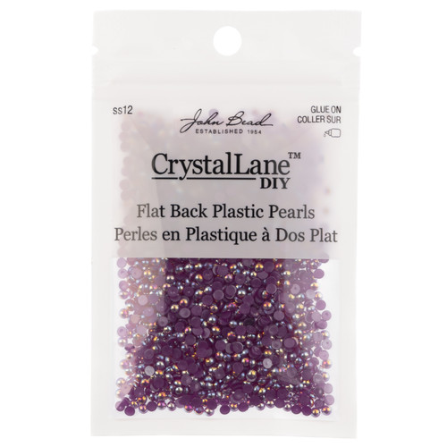 3 Pack - Crystal Lane DIY Flat Back Plastic Pearl 3mm 1850/Pkg-Dark Purple - A5003Q5X-H1KPQ - 665772331112