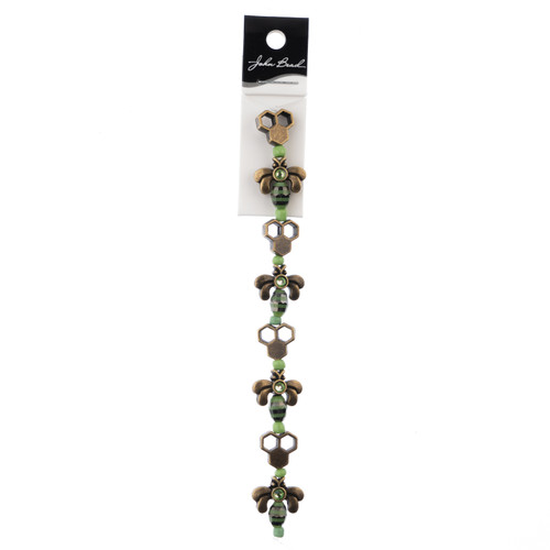 3 Pack - John Bead Bead Strand Honeycomb and Bees 5"-Green & Black, Antique Bronze - 5A003QHC-1HLX0 - 665772231351