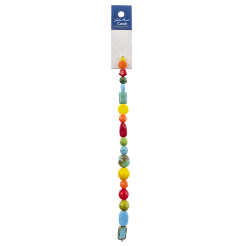 3 Pack - John Bead Czech Assorted Glass Beads Strand 7"-Candy - 5A003QMT-1HM14 - 665772272514