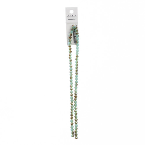 3 Pack - Crystal Lane DIY Rondelle 2 Strand 7" 4x6mm-Op. Turq Blue w/ Champagne Luster - 5A003QPD-1HM19 - 665772190795