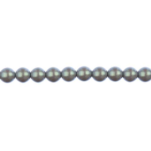 3 Pack - John Bead Czech Glass Imitation Pearls 8" Strand 6mm 30/Pkg-Iridescent Grey - 5A003QNW-1HM16