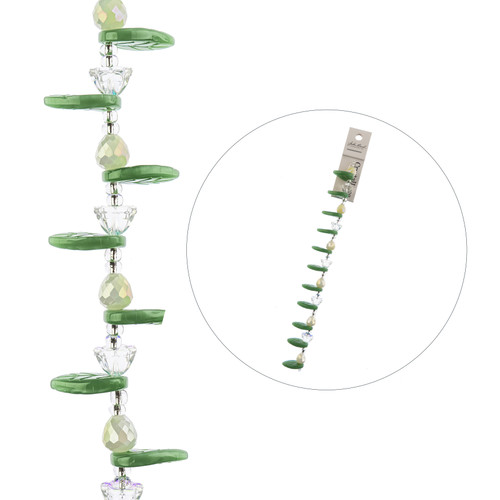 3 Pack - John Bead Crystal Lane DIY Flower Bead Strand 7" -Leaf Green, Lotus Cry., Pear White - 5A003QNX-1HM1H
