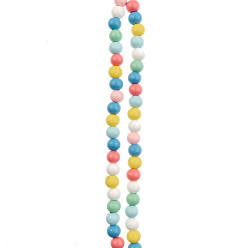 3 Pack - John Bead Wood Round Beads Color 7" Strand-Pastel Color Mix - 5A003QGX-1HLPV