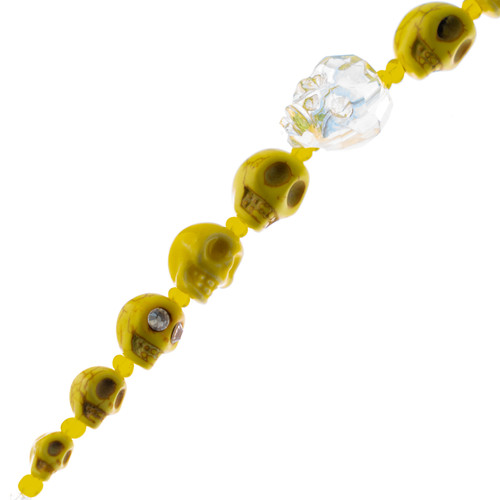 3 Pack - John Bead Assorted Skulls Bead Strand 6.5"-Yellow - 5A003QGH-1HM1V