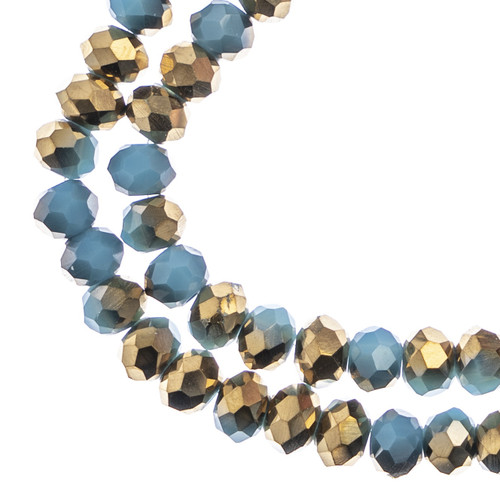 3 Pack - Crystal Lane DIY Rondelle 2 Strand 7" 4x6mm-Dk Blue/Gold Iris - 5A003QPD-1HM21