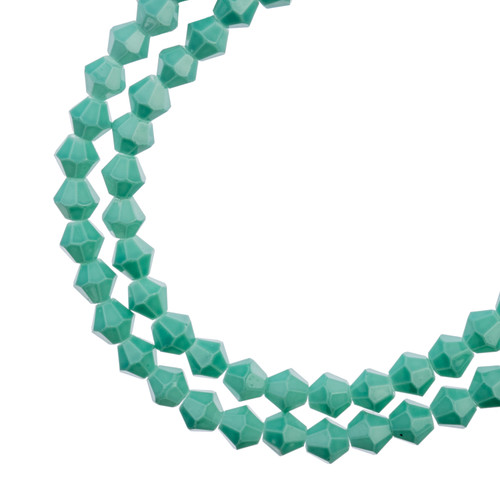 3 Pack - John Bead Crystal Lane DIY Bicone 2 Strand 7" 6mm-Opaque Turquoise Green - 5A003QQ8-1HLXH