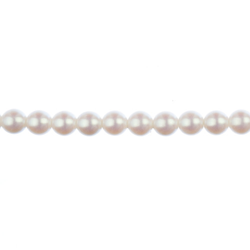 3 Pack - John Bead Czech Glass Imitation Pearls 8" Strand 6mm 30/Pkg-Iridescent White - 5A003QGS-1HM2C