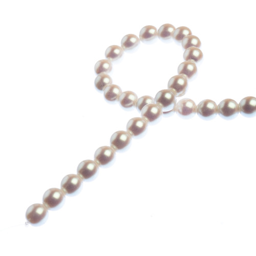 3 Pack - John Bead Czech Glass Imitation Pearls 8" Strand 6mm 30/Pkg-Iridescent White - 5A003QGS-1HM2C