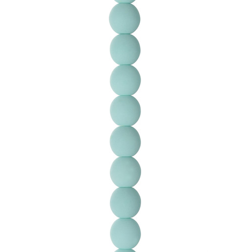 3 Pack - John Bead Czech Glass Alabaster Beads Strand 6mm 30/Pkg-Velvet Soft Turquoise - 5A003QLY-1HLMV