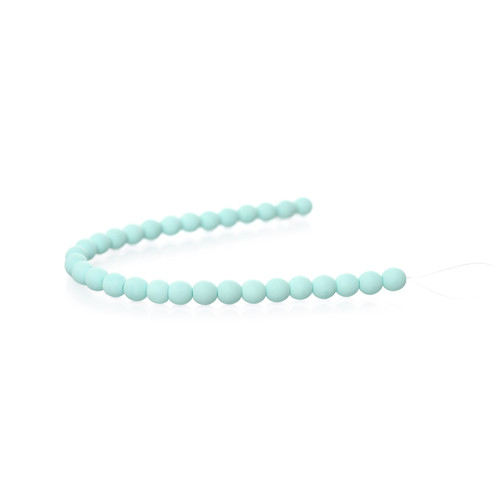 3 Pack - John Bead Czech Glass Alabaster Beads Strand 6mm 30/Pkg-Velvet Soft Turquoise - 5A003QLY-1HLMV