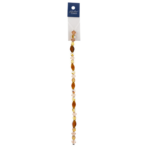 3 Pack - John Bead Czech Assorted Glass Beads Strand 7"-Amber Honey - 5A003QGY-1HM1K - 665772272323
