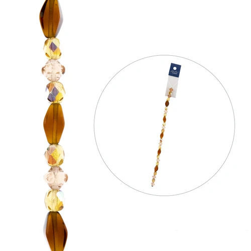 3 Pack - John Bead Czech Assorted Glass Beads Strand 7"-Amber Honey - 5A003QGY-1HM1K