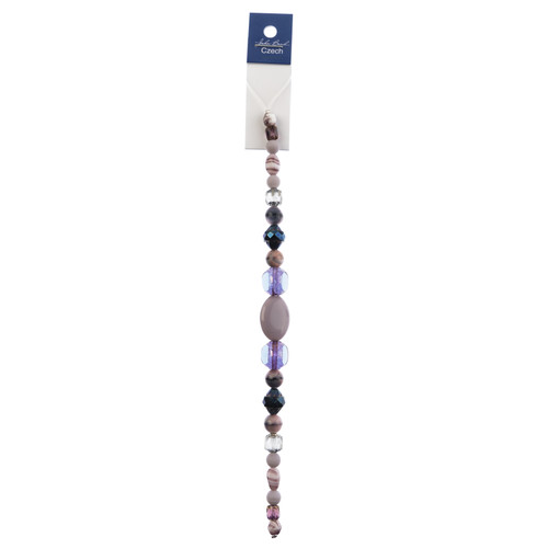 3 Pack - John Bead Czech Assorted Glass Beads Strand 7"-Pleasantly Purple - 5A003QKJ-1HM2J - 665772272415