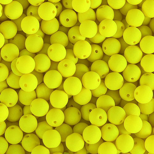 3 Pack - John Bead Czech Glass Alabaster Beads Strand 6mm 30/Pkg-Velvet Neon Yellow - 5A003QLY-1HM1Q