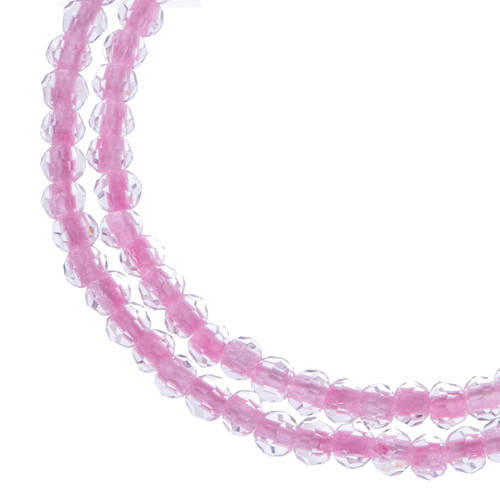 3 Pack - Crystal Lane DIY Rondelle 2 Strand 7" 4mm-Pink - 5A003QFN-1HLNN