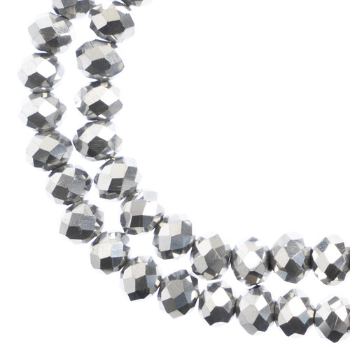 3 Pack - Crystal Lane DIY Rondelle 2 Strand 7" 4x6mm-Silver Iris - 5A003QMY-1HLXY