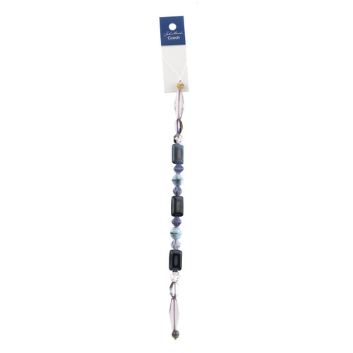 3 Pack - John Bead Czech Assorted Glass Beads Strand 7"-Purple & Grey Haze - 5A003QPJ-1HLTL - 665772272408