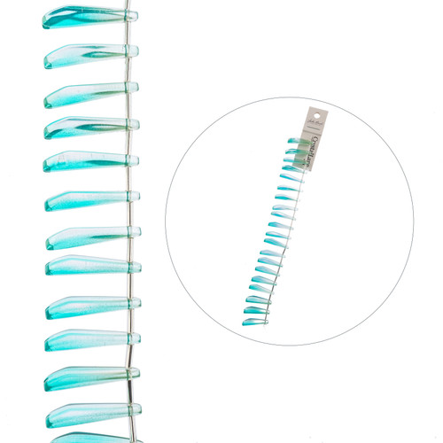 3 Pack - John Bead Crystal Lane DIY Flower Bead Strand 7" 19/Pkg-Long Petal, Blue & Green - 5A003QGB-1HLP3