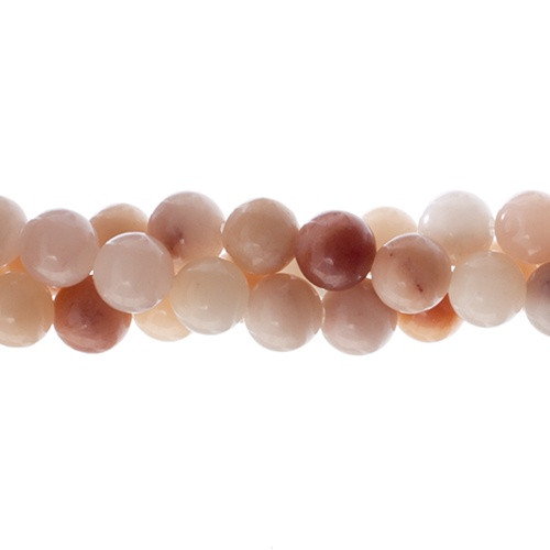3 Pack - John Bead Semi-Precious 6mm 7" Round Peach Aventurine-Natural - 5A003QJB-1HLTP