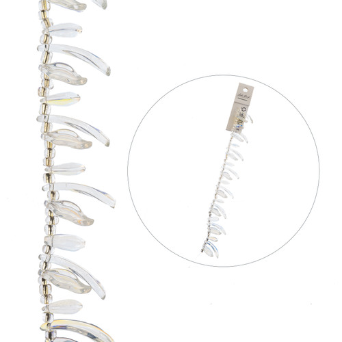 3 Pack - John Bead Crystal Lane DIY Flower Bead Strand Crystal 7" -Long Leaf, Teardrop, Leaf - 5A003QPF-1HLSQ