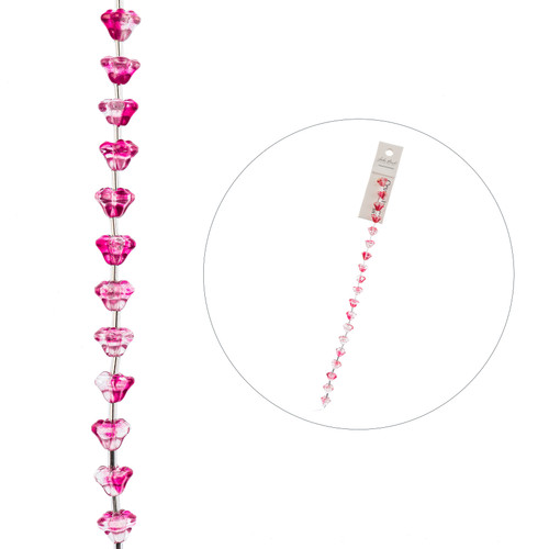 3 Pack - John Bead Crystal Lane DIY Flower Bead Strand 7" 19/Pkg-Red Flowers - 5A003QQ6-1HLTS