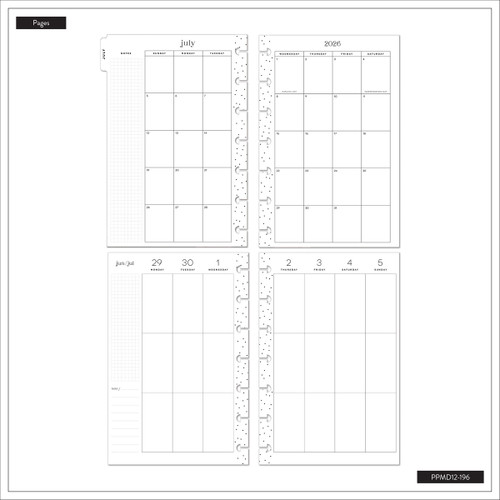 3 Pack - Happy Planner 12-Month Mini Disc Bound Planner-Neutral Noir - 5A003GWT-1HBZB