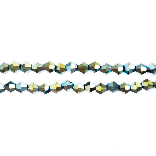 3 Pack - John Bead Crystal Lane DIY Bicone 2 Strand 7" 6mm-Opaque Green Iris - 5A003QHN-1HM3Q