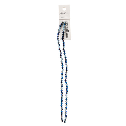 3 Pack - John Bead Crystal Lane DIY Bicone 2 Strand 7" 6mm-Opaque Light Blue w/Blue Iris - 5A003QQJ-1HM5B - 665772236776