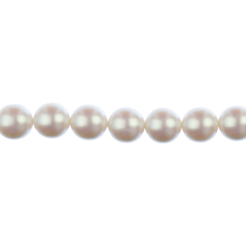 3 Pack - John Bead Czech Glass Imitation Pearls 8" Strand 12mm 15/Pkg-Iridescent White - 5A003QLW-1HLXP