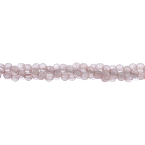 3 Pack - John Bead Semi-Precious 4mm 8"-Round Rose Quartz Natural - 5A003QM9-1HLTB