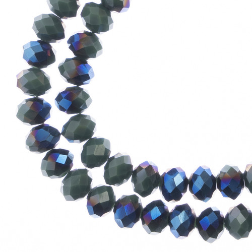 3 Pack - Crystal Lane DIY Rondelle 2 Strand 7" 6x8mm-Dk Grn w/ Blue Iris - 5A003QJY-1HLQV