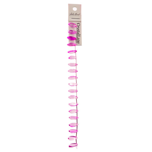 3 Pack - John Bead Crystal Lane DIY Flower Bead Strand 7" 19/Pkg-Teardrop Pink - 5A003QGZ-1HLZY - 665772312203