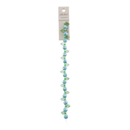 3 Pack - John Bead Crystal Lane DIY Flower Bead Strand Pear Mix 7"-Pear Opaque Blue, Leaf - 5A003QK6-1HLR4 - 665772312593