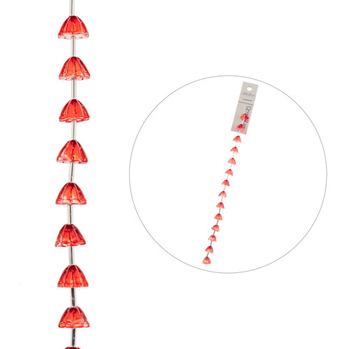 3 Pack - John Bead Crystal Lane DIY Flower Bead Strand 7" 15/Pkg-Lotus, Orange - 5A003QHB-1HM0G