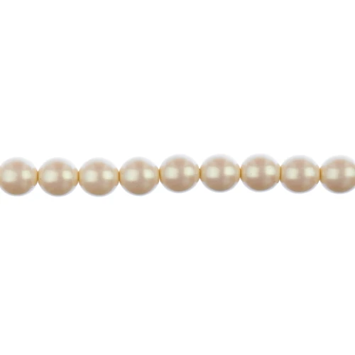 3 Pack - John Bead Czech Glass Imitation Pearls 8" Strand 8mm 23/Pkg-Iridescent Light Cream - 5A003QLD-1HLR7