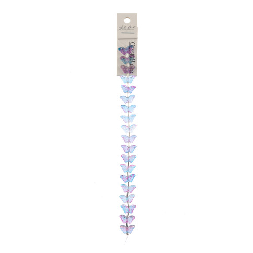 3 Pack - John Bead Crystal Lane DIY Flower Bead Strand 7" 19/Pkg-Blue & Purple, Butterflies - 5A003QLR-1HLRJ - 665772312555