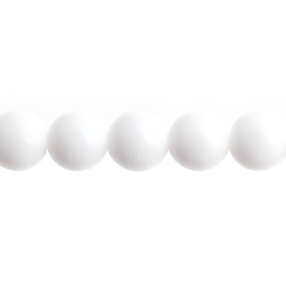 3 Pack - John Bead Czech Druk Bead Strand 8mm-Opaque Chalk White - 5A003QPH-1HM0W