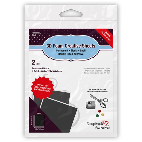 10 Pack - Scsrapbook Adhesives 3D Foam Creative Sheets 2/Pkg-Black, Thin - 5A003KLV-1HG2L -