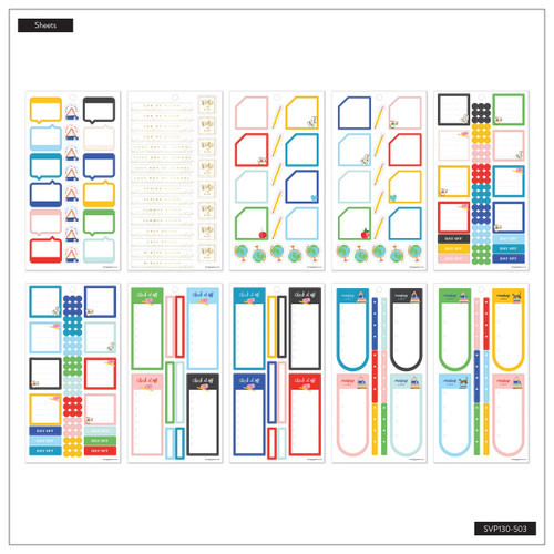 3 Pack - Happy Planner 30 Sheet Sticker Value Pack-Bright School Lessons - 5A003LS3-1HH0T