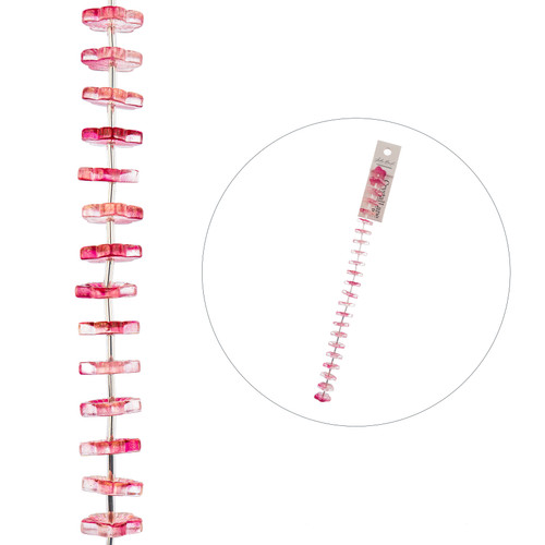 3 Pack - John Bead Crystal Lane DIY Flower Bead Strand Flower Cap 7"-Flower Cap, Red - 5A003QG2-1HLVY