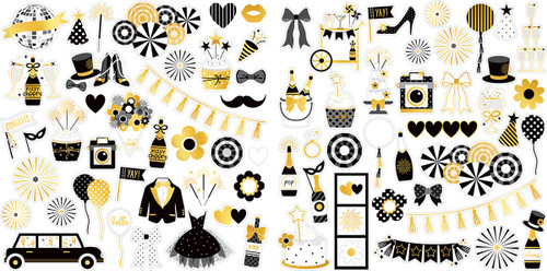 6 Pack - Bella Blvd Cardstock Ephemera-Icons, Let's Celebrate! - 5A003HCT-1HCLK