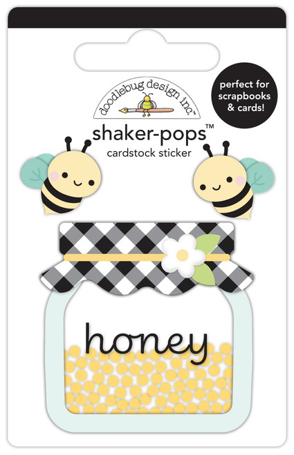 12 Pack - Doodlebug Shaker-Pops 3D Sticker-Honey Bees, Bee Happy - 5A003122-1H2KY - 842715088320